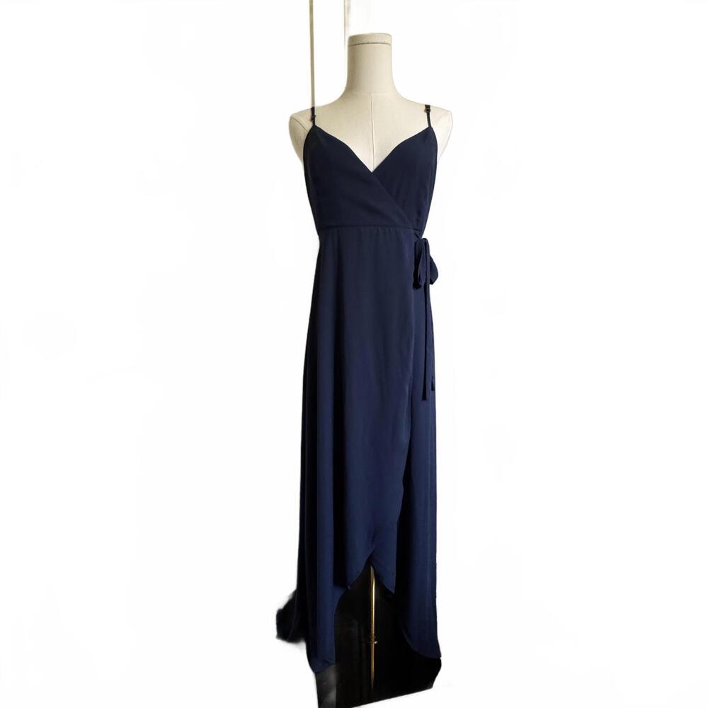 🦃 Show Me Your Mumu Mariah Wrap Dress in Rich Navy - Picture 3 of 7